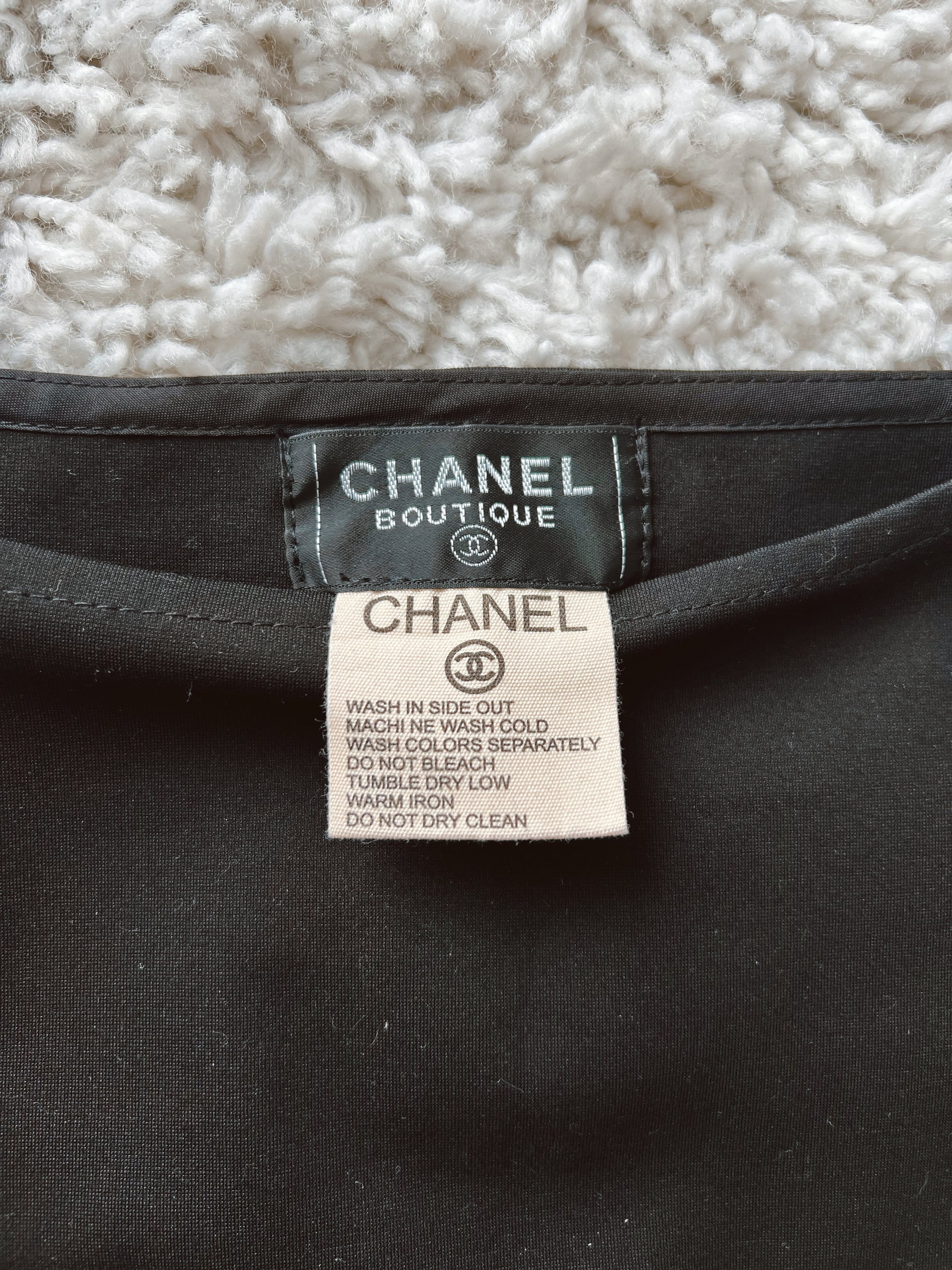 Chanel Black Logo Body Suit