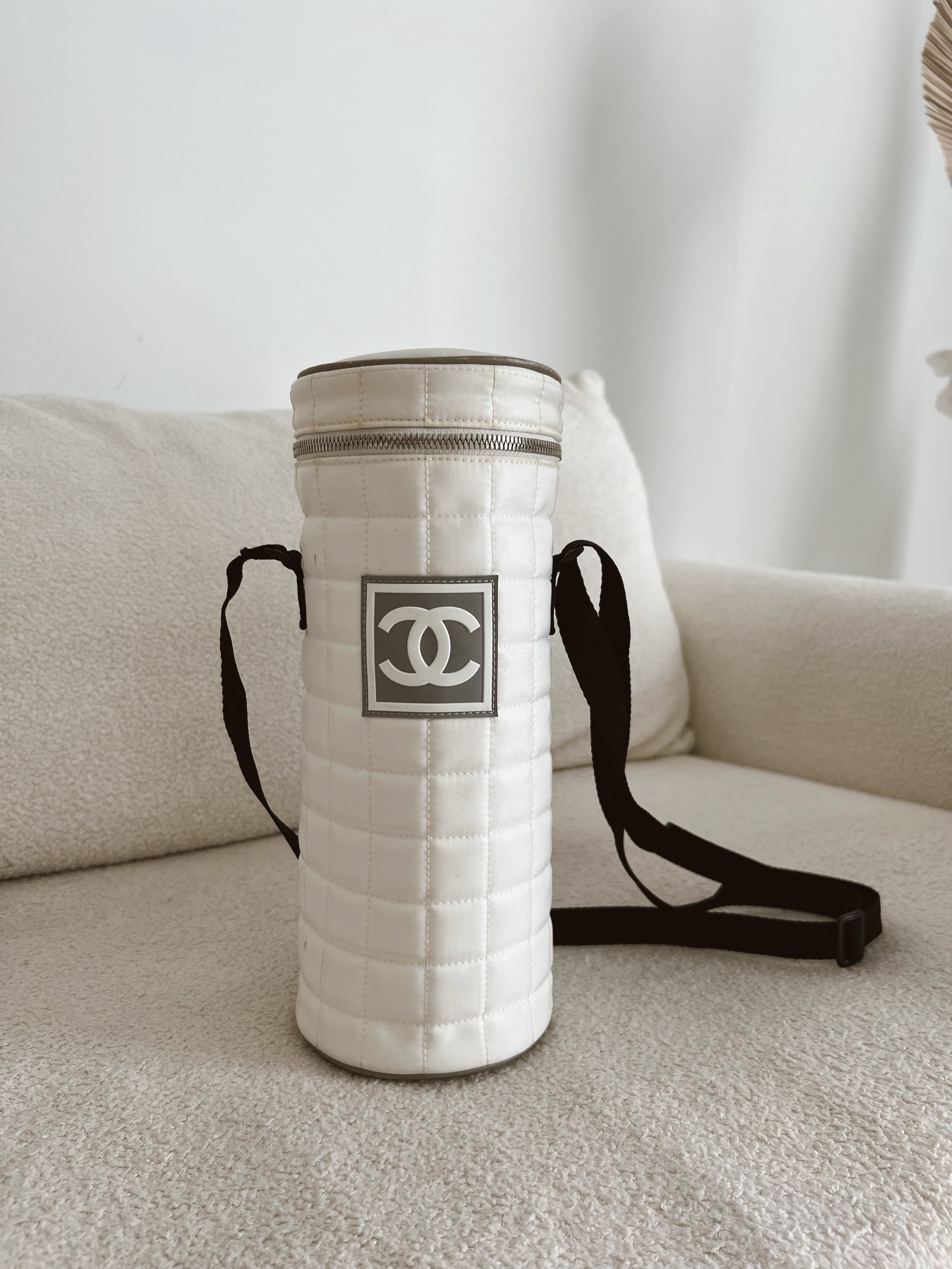 Chanel Spring 2001 Nylon Quilted Logo Water Bottle Holder | EL CYCER